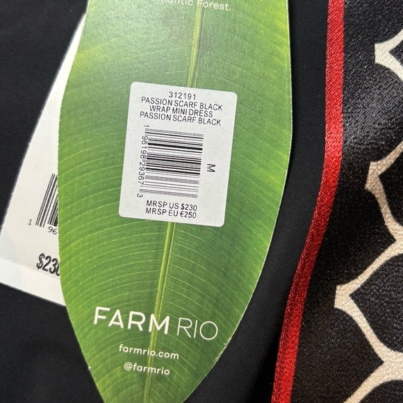 Farm Rio Passion Scarf Print Wrap Mini Dress Women's Medium New with Tags - Picture 6 of 14